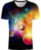 Yeni 3D T Gömlek Yıldızlı Gece Tee Gömlek Gizemli Evrensel Kısa Kollu Renkli Yıldız T-Shirt Baskı tişört Erkek Kadın Üst Çiftler S-5XL