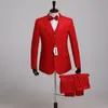 Biały Szal Lapel Mężczyźni Garnitury Garnitury Ślubne Oblubienica Groom Nosić Business Custom Made Slim Fit Formalne Tuxedos Best Man Blazer Prom 3piekieta