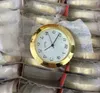 Reloj de inserción de plástico dorado de 1 7/16 pulgadas, tamaño estándar, esfera árabe, compatible con piezas de reloj, movimiento PC21S