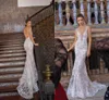 Berta Full Lace Meerjungfrau Brautkleider sexy tauchende v Hals Rückenless Illusion Mieder Hochzeit Brautkleider Mode neue Hochzeitskleider