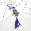 Keychains Evil Eye Fashion Jewelry Key Chain Wall Hanging Pendant Blue Amulet Kabbalah Hand Fatima Glass Ring1