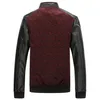 de Mountainskin PU Leather Patchwork Homens Jackets 4XL Moda Outono Casacos Casacos gola Masculino Vestuário Slim Fit SA332