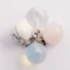 Charms hot sälja naturlig agat kristall sten rund boll hängsmål DIY smycken gör örhängen halsband för kvinnor gåvor gratis frakt