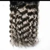 Bundles de tissage de cheveux gris 100% tissage de cheveux humains argent cheveux brésiliens Ombre Kinky Curly Bundles 1 Pcs