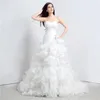 Custom Size Witte Elegante Jurken Ruche Sweetheart Een Lijn Organza Vloerlengte Lange Bruiloft Bruid Vrouwen Trouwjurken Toga DH4204