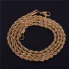 Hip Hip Hop Rappers Chain 3mm 18 20 24 30 Gold Silver Color Rostfritt stål Rope Link Necklac275D