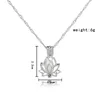 Love Lotus Cage Pendant Necklace With Noctilucous Bead Fashion Hollow Silver Locket Clavicle Chain Necklace