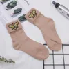 Chaussettes en laine Super épaisses de haute qualité pour femmes chaussettes d'abeilles brodées d'hiver gemme faites à la main