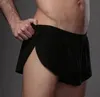 Pantalones básicos para dormir en casa para hombre, seda de hielo, informales, cómodos, suaves, cortos, con abertura lateral, Boxers sueltos, Pijama Masculino