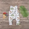 2018 neue Baby-kleidung Strampler Neugeborene Baby-kleidung Säuglingsjungen Ärmellos Dinosaurier Print Strampler Overall Baumwolle Kinder Kleidung Jungen 0-24 Mt