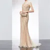 Sparkling mermaid Evening Dresses Sexy Champagne Gold Prom Dresses Spaghetti Zipper back Sweep train Blue,Silver Pageant Dresses