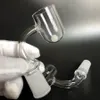 Banger al quarzo con fondo tondo spesso 25mm XL 3mm con tappo in carb di vetro con inserto in perla Terp 25mm OD Flat Top Quartz chiodo