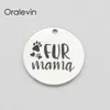 FUR MAMA Inspirational Hand Stamped Engraved Accessories custom Charms Custom Pendant Necklace for Women Gift Diy Jewelry 10Pcs Lo3096563