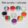 Ny 5 ml akrylva containrar silikon burk oljebehållare silikon dab förvaringsglasoljelåda med den fria