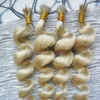 200pcs capovolgo l'estensione dei capelli umani biondi peruviani dell'onda allentata dei capelli 200g estensione dei capelli della cheratina pre legata sui fasci della capsula della cheratina