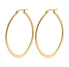 New Vintage Jewelry Brand Earrings Titanium Stainless Steel Gold Silver Black Hoop Earrings Big Size Women Earrings Accessories 10279p