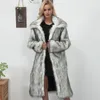 Naiveroo Winter Womens Plus Size Faux Fur Coat Długi Slim Grube Ciepłe Włochate Kurtka Trendy Ciepły Odzieży Outdewar Futro TrenchCoat