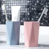 Copo de Palha de Trigo Eco-Amigável Rhombus Gargle Cup Toothbrush Portátil Copo Casais de Água Chalice Acessórios Do Banheiro Em Casa