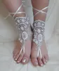 Sexy Ribbon Beach Wedding Shoes Lace Delicate Beaded Open Toe Ankle Strap Flat Bridal Shoe For Summer2308