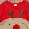 Ropa para bebé recién nacido (niño o niña), Pelele de Navidad con dibujos de ciervos, ropa de algodón para niños, mono, traje, sombrero, ropa para niños pequeños de 0 a 24 meses