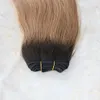 Gerçek saç uzantıları insan saç ombre sarışın balayage renk 2 koyu kahverengi soluk 6 ve 27 bal sarışın remy saç uzantıları37784453