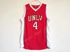 UNLV Running Rebelジャージカレッジバスケットボールレッド4ラリージョンソンジャージースポーツステッチユニフォーム優れた品質