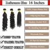 Brasilianska Peruvian Deep Water Wave Mänskliga Hårväv 6 eller 10 Bundlar Indisk Body Wave Straight Kinky Curly Hair Extensions Remy Human Hair