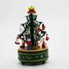 Świąteczne kreatywne prezenty Rzeźbianie i dekoracja drewniana rąk rotacja choinki muzyka pudełko Rave zabawka LED