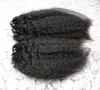 Kinky Straigh Micro Ring Hair Extensions 1g / Strand 200g Micro Loop Extensions Grova Yaki Mänskliga hår Mikroslänk Mänskliga hårförlängningar