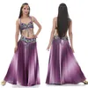 Ropa de baile profesional para mujer, traje de 2 uds.-3 uds., sujetador, cinturón, falda larga Oriental con cuentas, traje de danza del vientre