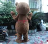 2018 Factory Direct Sale anpassad Bear Mascot Costume Teddy Bear Mascot kostym Vuxen storlek gratis frakt!