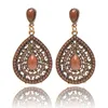 Bohème goutte d'eau balancent boucle d'oreille Vintage ethnique larme cristal perlé déclaration boucles d'oreilles pour les femmes Boho mode bijoux accessoires