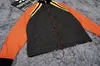 Jaqueta de Windbreaker Colorblock Nylon Nylon Black/Orange Slim Fit Sun Protetive Wear Letras impressas