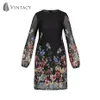 Vintacy Mini vestido de expansión para mujer Gasa por encima de la rodilla Estampado floral Vacaciones de verano 2018 Moda moderna para mujer Mini vestidos largos