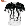 Alisister bläckfiskben Rolig t-shirt 3D-tryck Män Kvinnor Sommar T-shirts Kortärmad Casual Brand Clothing Plus Size Tee Tops