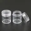 50 pc/lot 10g Pot En Plastique Transparent Avec Couvercle Transparent Petite Bouteille De Crème Ronde 10 ml PS Récipient Cosmétique Pot Maquillage Échantillon Pot Flacons