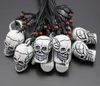 Jewelry Whole 12pcs Imitation Yak Bone Carving Halloween Horror Skeleton Skull Head Pendants Necklace Gifts for men women0392734160