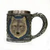 12 modèles 3D frappant crâne licorne guerrier Tankard Viking crâne bière tasse double paroi en acier inoxydable gothique casque Drinkware navire Pers