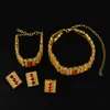 Estilo etíope Conjunto De Jóias Banhado A Ouro Gargantilhas Colar Pulseira Brinco Anel Set Eritreia Habesha África