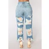 Nieuwe Big Hole Dames Jeans Straat Design Designer Kleding Womens Broek Mode Casual Goedkope China Dames Jeans