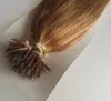 Kleur 6 # Chestnut Brown Silk Rechte 8A Nano Ring Hair Extensions 0.8G / s 300st Pack Factory Prijzen 240G Link Hair Extension