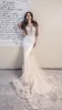 La Petra sirène robes de mariée nouveauté pure à manches longues dentelle Appliques robes de mariée balayage Train robes de mariée