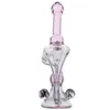 유리 봉 Recycler Oil Rigs Hookahs 두꺼운 유리 물 파이프 구부러진 유형 빗 퍼크 흡연 액세서리 14mm 조인트 보울