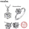 Vecalon marque 100% véritable 925 bijoux en argent Sterling ensembles de luxe CZ Diamant mariage fiançailles ensembles de mariée pour les femmes G