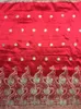 5 jardów / PC Beuatiful Red George Tkanina koronkowa ze złotymi cekinami Afryki bawełnianej tkaniny na ubrania JGG21-1