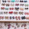 Fashion jewelry mix 20 style 20Pairs/lot delicate Crystal Pearl Double sided Earrings Opal gemstone screw Earrings Fit girl Madam