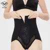 Wechery Sexy Mesh emagrecimento Calças Alto Cintura Tummy Calcinha Calcinha Aço Osso Butt Lifter Wasit Trainer Body Shapers Respirável