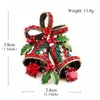 Crystal Christmas Tree Bowknot Brooches Regalo per il nuovo anno Full Colorfull Strass Bell Bell Sciarpa Clip Clip Christmas Brooch Pins