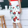 2018 New Trend Summer Style Jupe Crayon Femmes Taille Haute Jupes Vert Vintage Elegant Bodycon Floral Print Midi Jupe