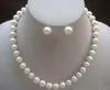 Szczegóły Około 8-9mm Real Natural White Akoya Kultury Pearl Naszyjnik Kolczyki Zestaw Biżuterii 18 "